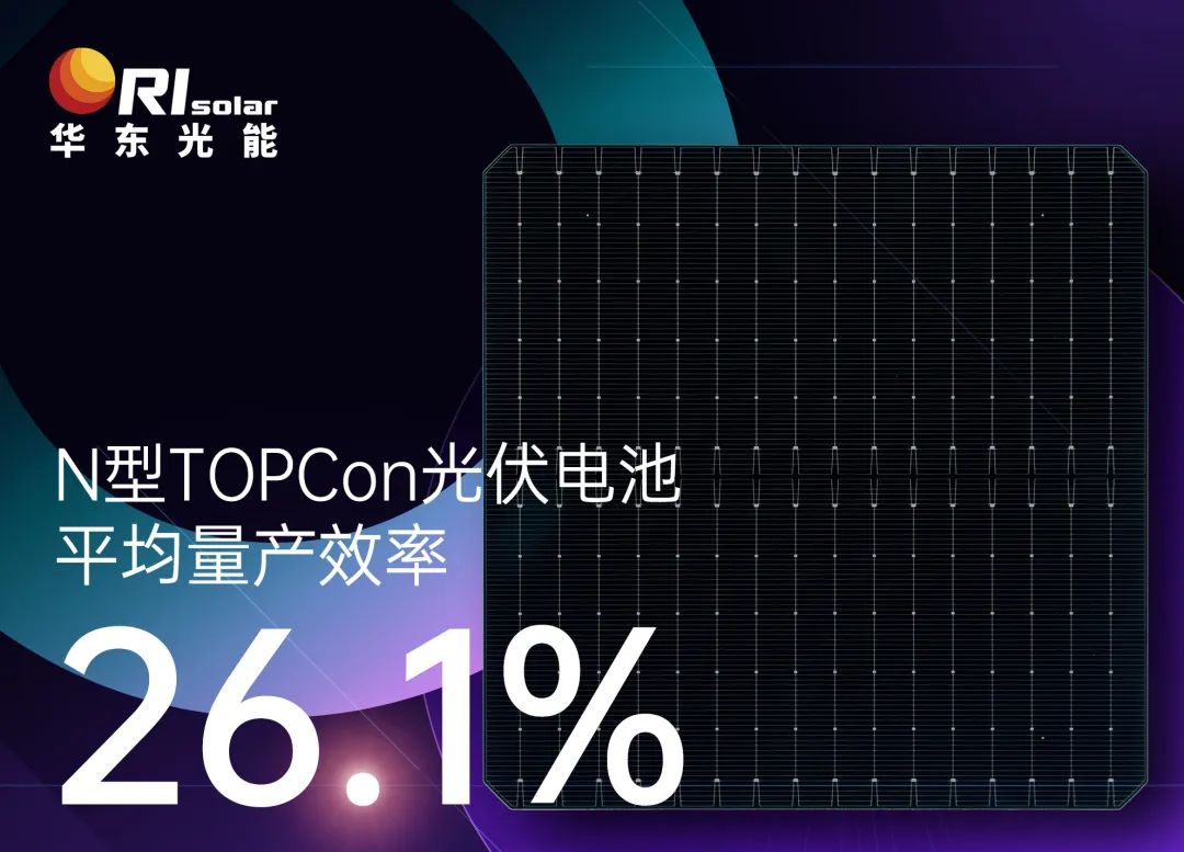 26.1%！华东光能TOPCon电池平均量产效率新突破